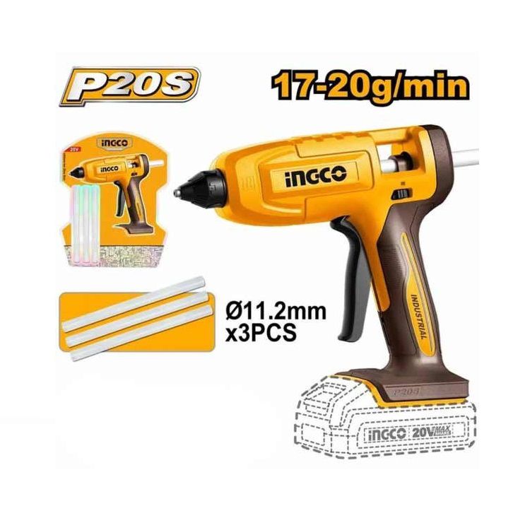 تفنگ چسب حرارتی شارژی ۲۰ ولت اینکو مدل CGGLI2003