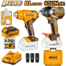 ست بکس شارژی ۲۰ ولت ۸۵۰ نیوتن و سشوار صنعتی ۲۰ ولت اینکو مدل COSLI 240489