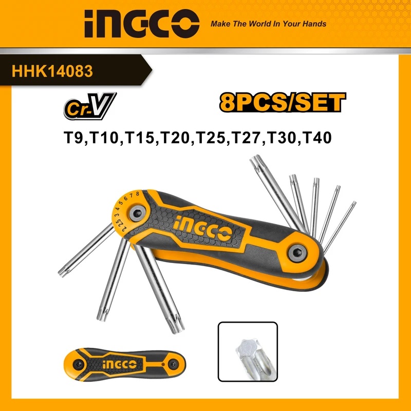 آچار آلن ستاره ای اینکو مدل HHK-14083 مجموعه 8 عددی