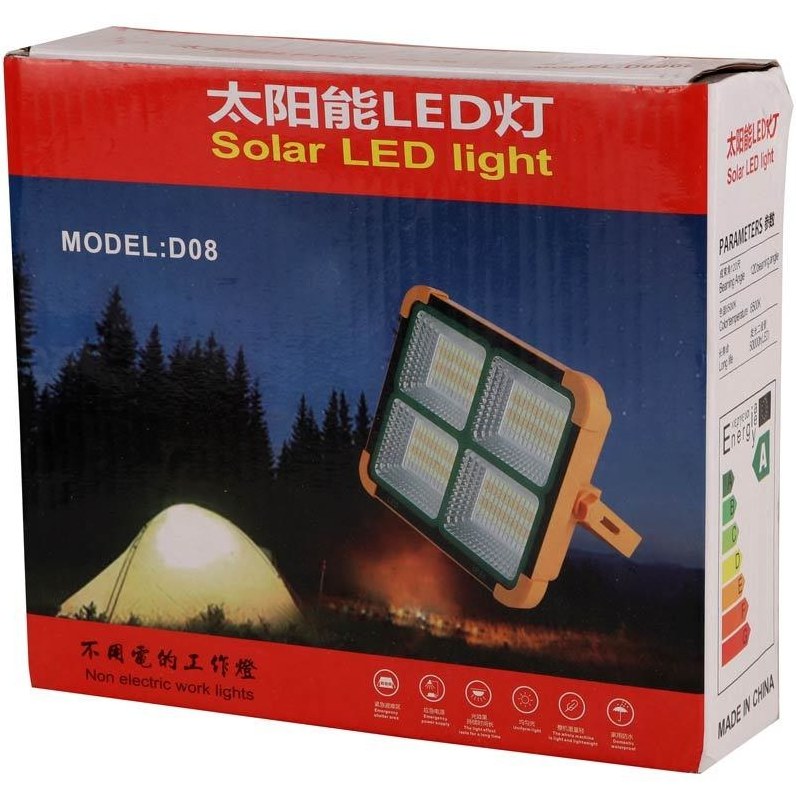 پروژکتور سیار شارژی و پاور بانک خورشیدی Solar LED Light D08
